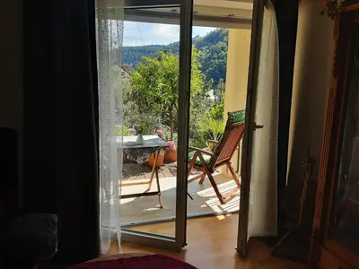 Ein Balkon oder eine Terrasse in der Unterkunft Ferienwohnung im Pfälzerwald