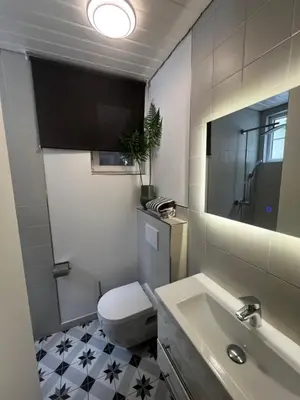 Ein Badezimmer in der Unterkunft Lilli's Gästehaus