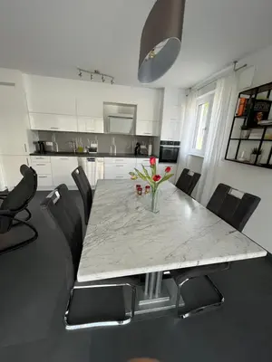Küche/Küchenzeile in der Unterkunft Ferienwohnung Hantmann
