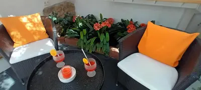 Ein Sitzbereich in der Unterkunft Ferienhaus 1534