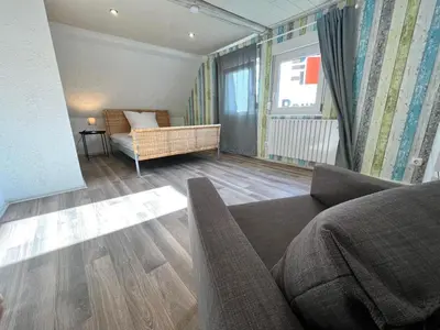 Ein Sitzbereich in der Unterkunft 90qm Ferienhaus Lorsch