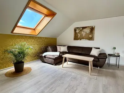 Ein Sitzbereich in der Unterkunft Apartment Minneburgblick