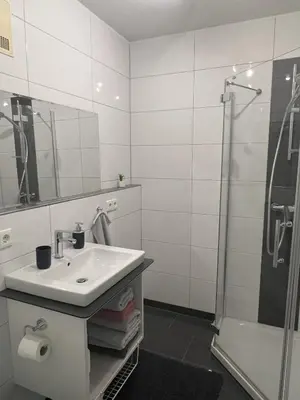 Ein Badezimmer in der Unterkunft Ferienwohnung Bühler-Kurparkresidenz