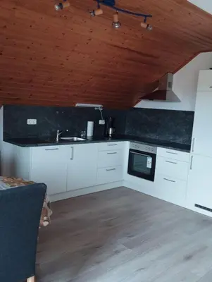 Küche/Küchenzeile in der Unterkunft Ferienwohnung Zur Schönen Aussicht
