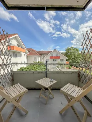 Ein Balkon oder eine Terrasse in der Unterkunft nJoy! Central & Pleasant Pforzheim - Balkon