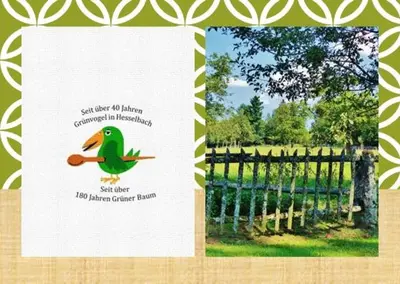 Ein Garten an der Unterkunft Grünvogels Landgasthof zum Grünen Baum