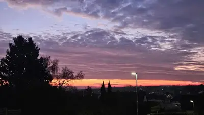 Blick auf den Sonnenuntergang/Sonnenaufgang von der Ferienwohnung aus oder aus der Nähe