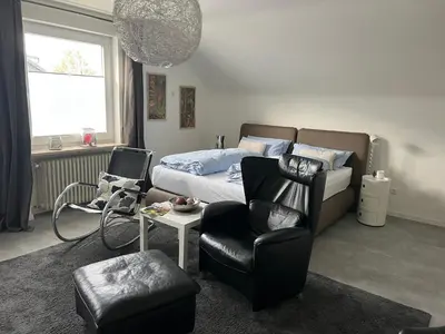 Ein Bett oder Betten in einem Zimmer der Unterkunft schönes Studio für Ihren Kurzurlaub in Miltenberg