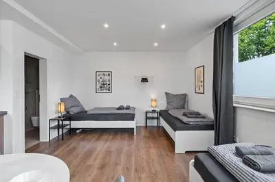 Ein Sitzbereich in der Unterkunft RO01 Schickes 1-Zimmer Apartment