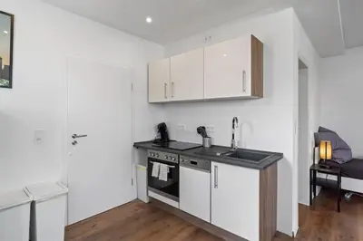 Küche/Küchenzeile in der Unterkunft RO01 Schickes 1-Zimmer Apartment