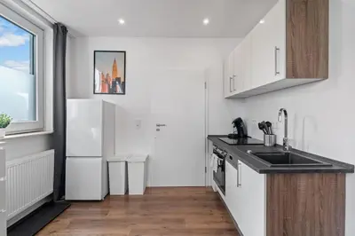 Küche/Küchenzeile in der Unterkunft RO01 Schickes 1-Zimmer Apartment