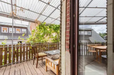 Ein Balkon oder eine Terrasse in der Unterkunft Monteurapartment I 12 Betten I Küche I Waschmaschine I Balkon I Nieder-Klingen