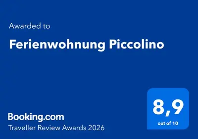 Ein Zertifikat, Auszeichnung, Logo oder anderes Dokument, das in der Unterkunft Ferienwohnung Piccolino ausgestellt ist