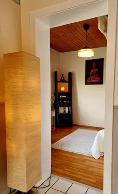 Ein Bett oder Betten in einem Zimmer der Unterkunft Tara - Ruhige Oase nahe Frankfurt am Main