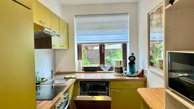 Küche/Küchenzeile in der Unterkunft Ferienwohnung Weltachs