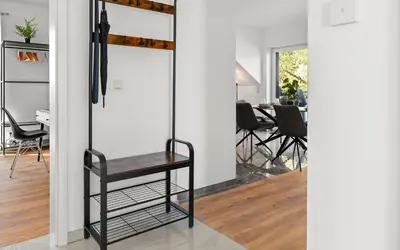 Grundriss der Unterkunft Lit Living Deluxe Apartments Wörth - Parking - Box Spring - BBQ - Balcony