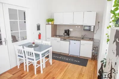 Küche/Küchenzeile in der Unterkunft Ferienwohnung BIG bei Tripsdrill