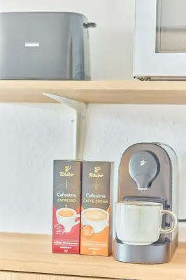 Küche/Küchenzeile in der Unterkunft Ludwiga - Stilvolles Apartment nahe Stuttgart