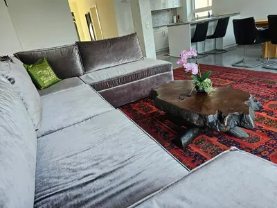 Ein Sitzbereich in der Unterkunft Moderne Doppelhaushälfte in Oppenheim