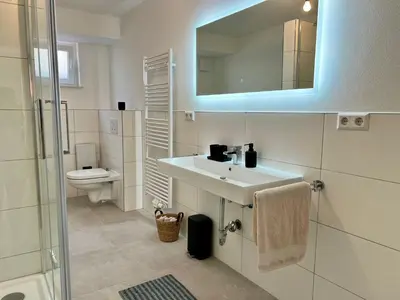 Ein Badezimmer in der Unterkunft Monteur- und Ferienwohnung Lingenfeld