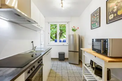 Küche/Küchenzeile in der Unterkunft Ferienwohnung Neckarblick Heilbronn