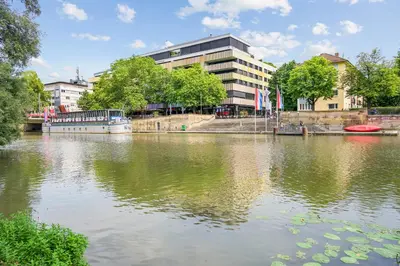 Blick auf einen Fluss in der Nähe der Ferienwohnung