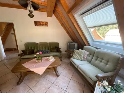 Ein Sitzbereich in der Unterkunft Glattbacher Hof Ferienwohnung 9