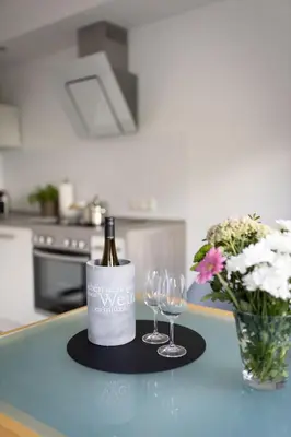 Küche/Küchenzeile in der Unterkunft Ferienwohnung Steuerwald
