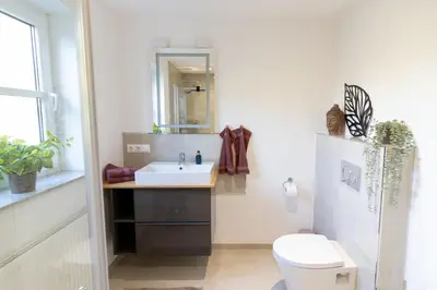 Ein Badezimmer in der Unterkunft Ferienwohnung Steuerwald