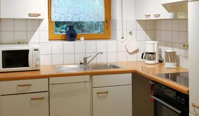 Küche/Küchenzeile in der Unterkunft Ferienwohnung Armitter