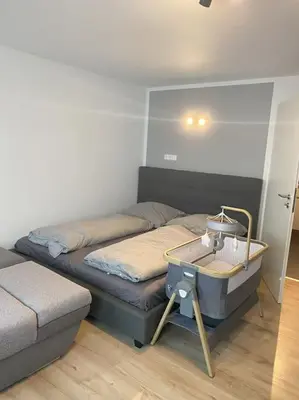 Ein Sitzbereich in der Unterkunft Ferienwohnung S19 - City-Apartment 33