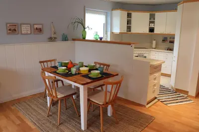 Küche/Küchenzeile in der Unterkunft Ferienwohnung Orts-Idyll