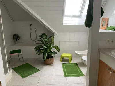 Ein Badezimmer in der Unterkunft Ferienwohnung Orts-Idyll