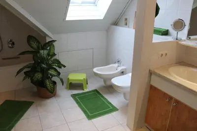 Ein Badezimmer in der Unterkunft Ferienwohnung Orts-Idyll