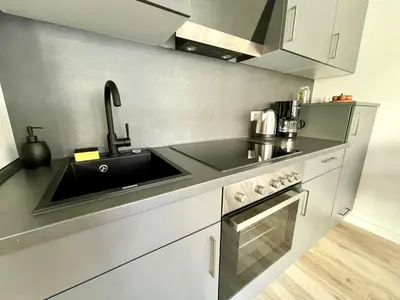 Küche/Küchenzeile in der Unterkunft Black Forest Apartament Schlössle Goldstadt Pforzheim Schwarzwald