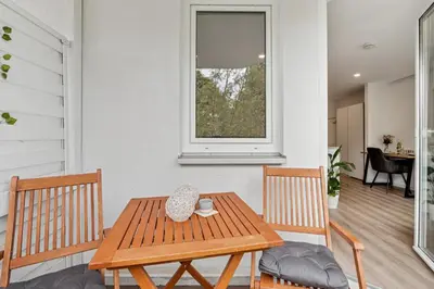 Ein Sitzbereich in der Unterkunft Apartment Bissingen