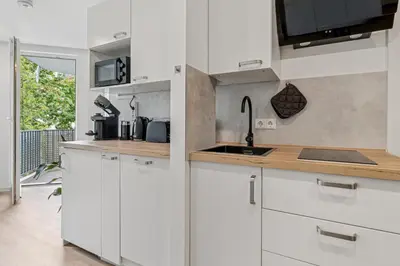 Küche/Küchenzeile in der Unterkunft Apartment Bissingen