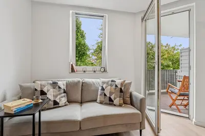 Ein Sitzbereich in der Unterkunft Apartment Bissingen