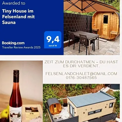 Grundriss der Unterkunft Tiny House im Felsenland mit Sauna