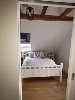 Ein Bett oder Betten in einem Zimmer der Unterkunft Schwarzwaldpanorama Doppelzimmer-WC