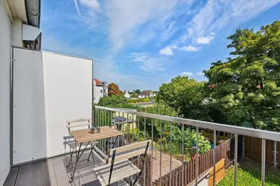 Ein Balkon oder eine Terrasse in der Unterkunft BIR01 Work & Stay in Rüsselsheim