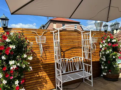 Ein Balkon oder eine Terrasse in der Unterkunft Gästehaus LINH