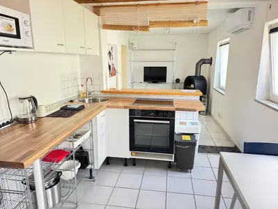 Küche/Küchenzeile in der Unterkunft Schleusenapartment mit Klimaanlage und Kamin