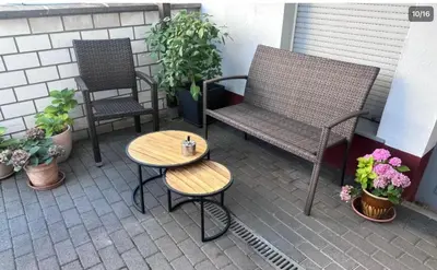 Ein Balkon oder eine Terrasse in der Unterkunft Gemütliche Ferienwohnung in Rödermark