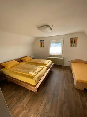 Ein Bett oder Betten in einem Zimmer der Unterkunft Ferienwohnung Altrip