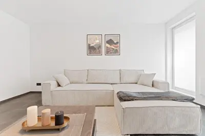 Ein Sitzbereich in der Unterkunft TOP Apartments - Stilvolle Wohnung im Stadtzentrum - Loggia - Kingsize Bett - Smart TV - Netflix - 60qm - 24h Check-In