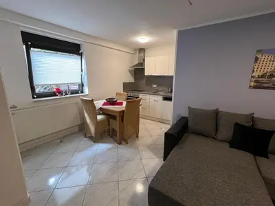 Küche/Küchenzeile in der Unterkunft Casa Rosa Ferienwohnung in Altrip
