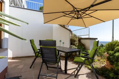 Ein Balkon oder eine Terrasse in der Unterkunft Hambach Waldschlössl