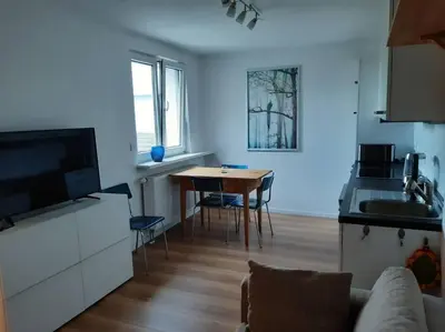 Küche/Küchenzeile in der Unterkunft Apartment mit Innenhof, Rasen und Parkplatz