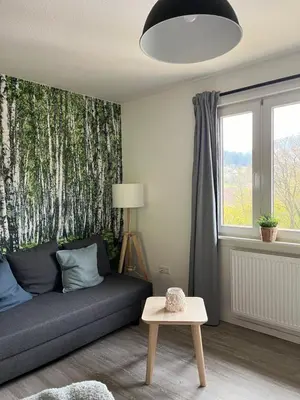 Ein Sitzbereich in der Unterkunft Ferienhäusel Allemühl